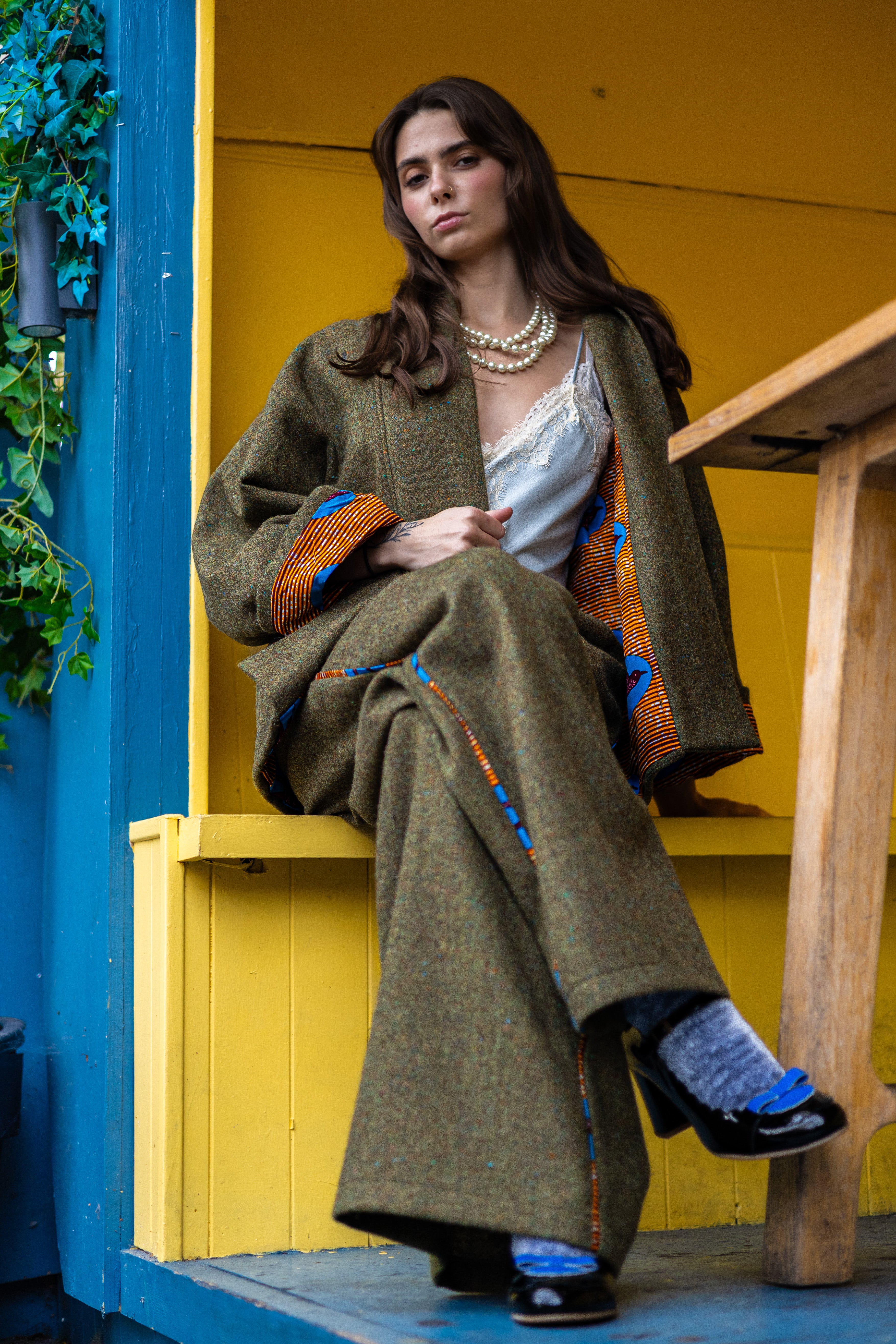 Bird Kimono Jacket and Trousers by Emerald & Wax