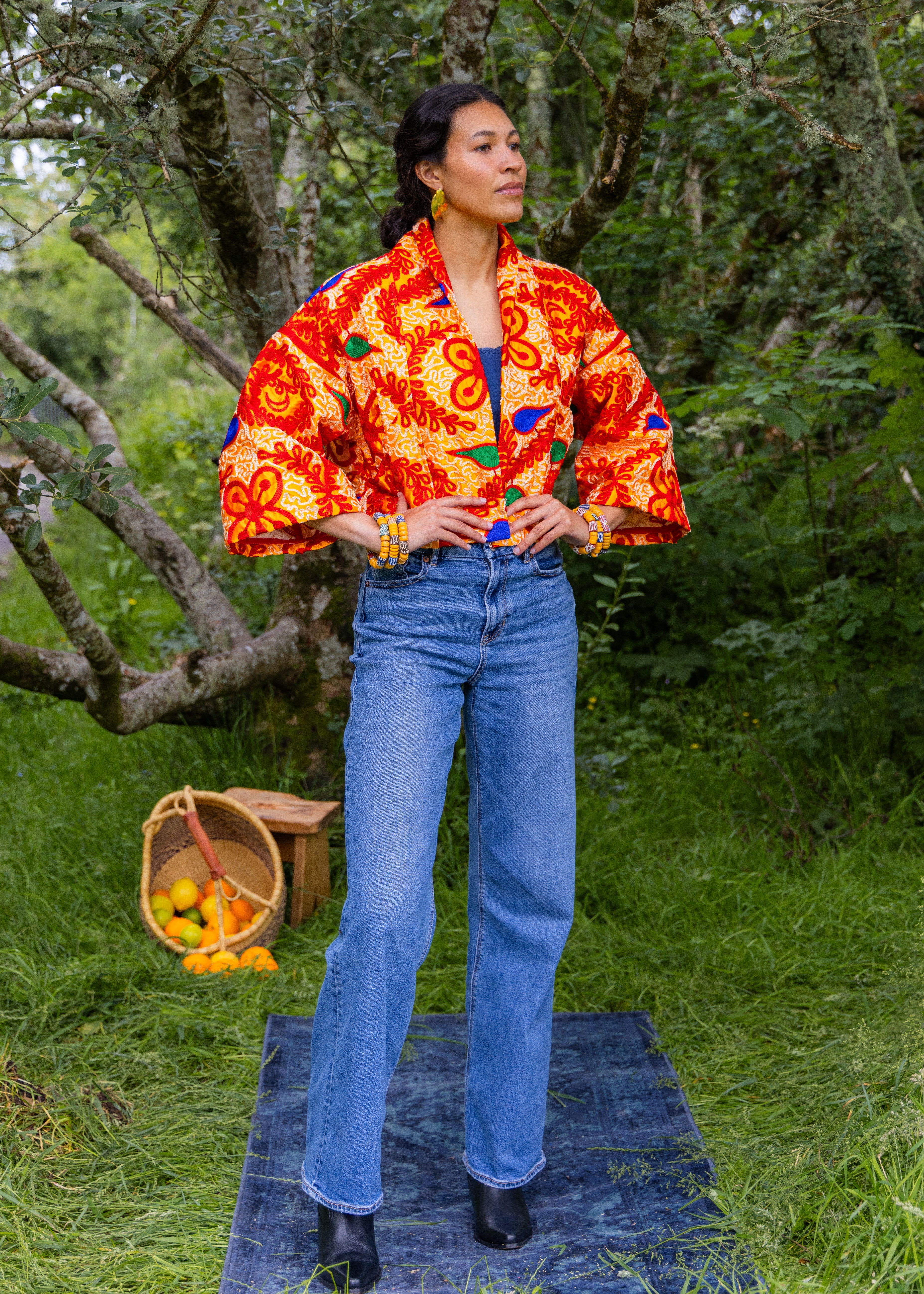 African print Kimonos, Jackets, Trousers and Accessories by Emerald & Wax 