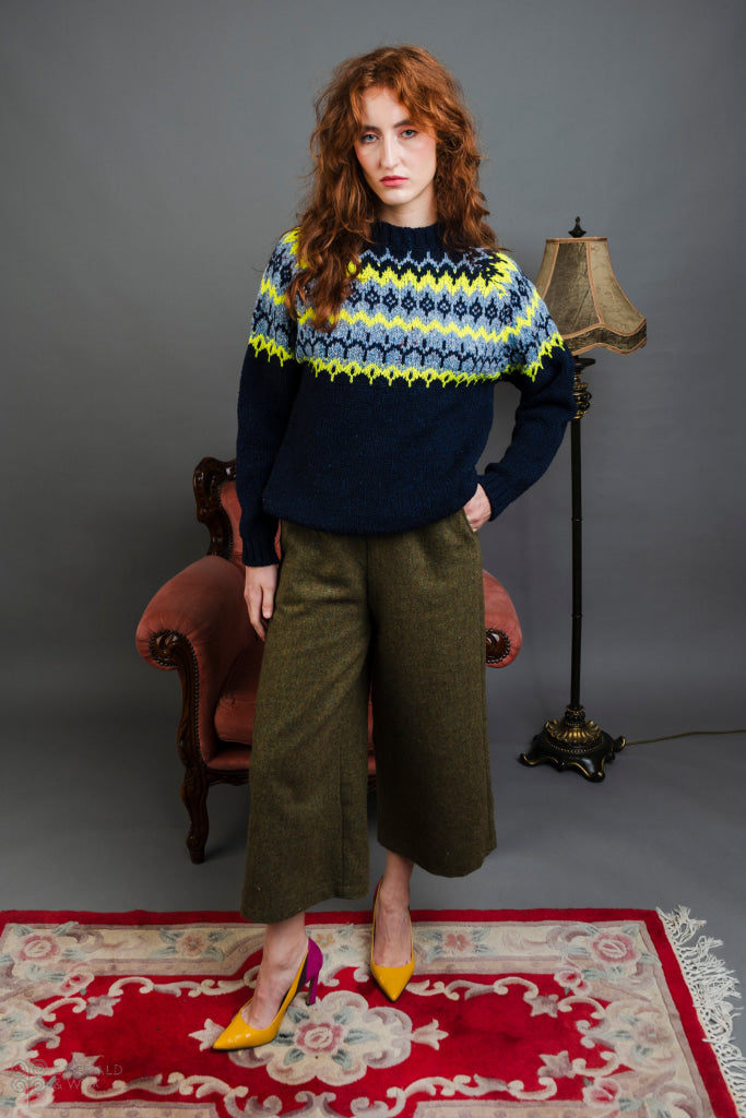 Sable Tweed Lined Cropped Trousers.