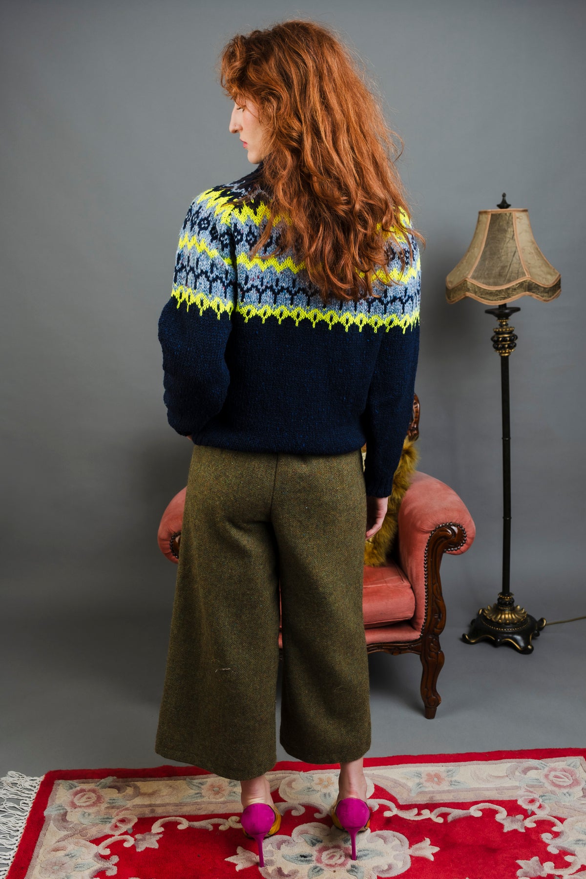 Sable Tweed Lined Cropped Trousers.