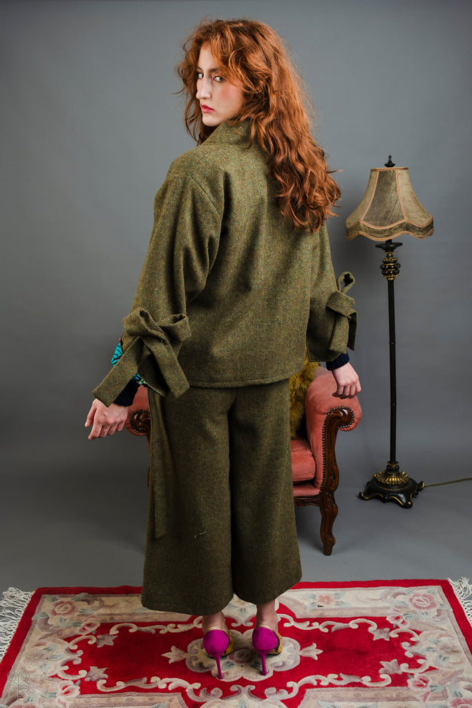 Sable Tweed and African Print Jacket