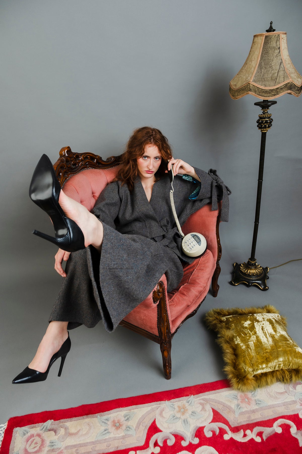 Blue Dusk Tweed Cropped Trousers