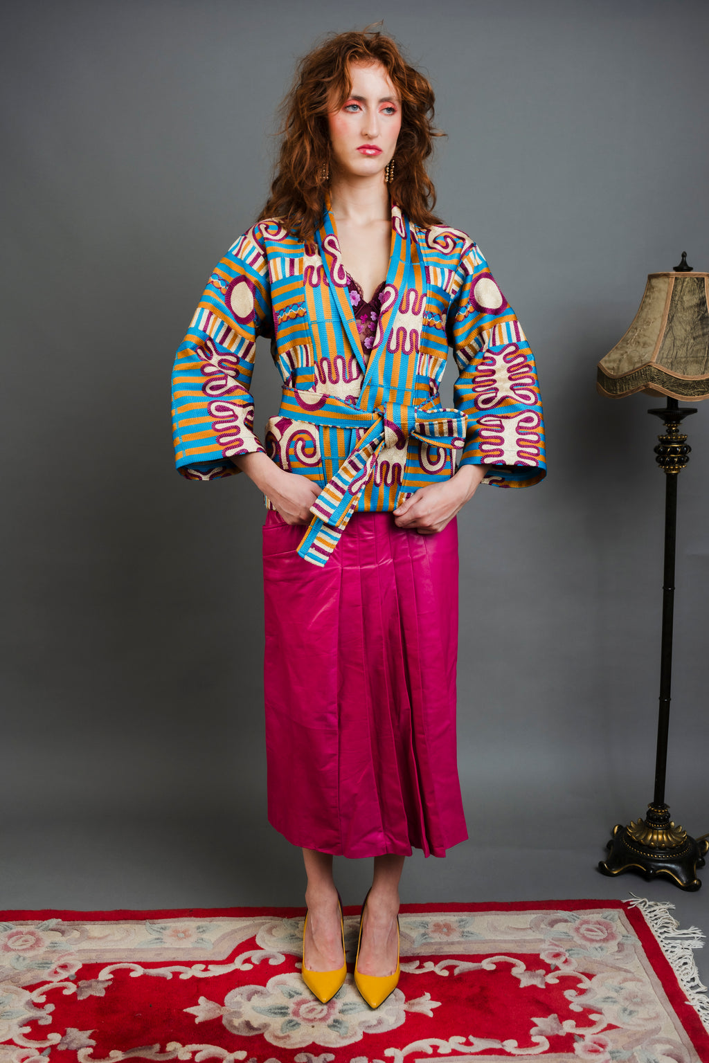 Burgundy Top Note Kimono Jacket
