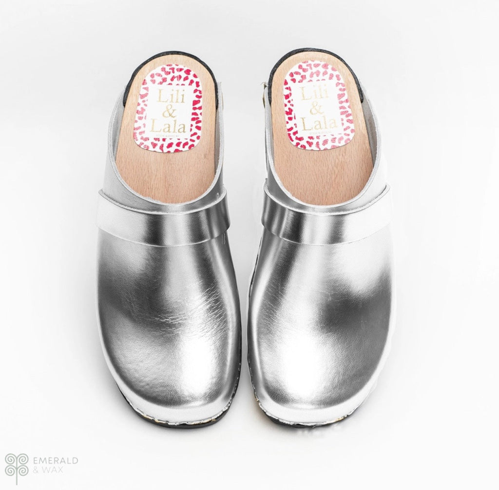 Uptown Clogs 38 / Silver Clogs
