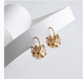 Venus Flower Basket Hoop Earrings