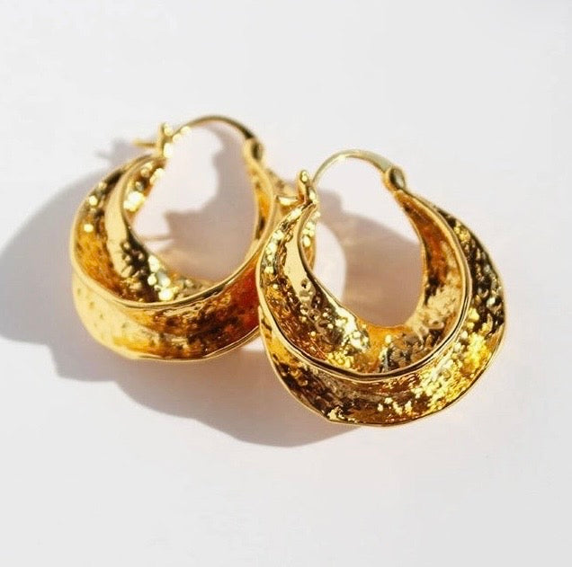 Athena Gold Hoop Earrings