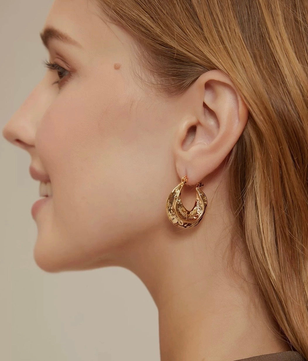 Athena Gold Hoop Earrings